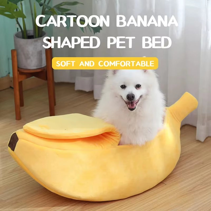 Banana Cat Nest Fun Cute Winter Cozy Warm Durable Personality Creative Dog House Suitable for Chinchillas Squirrel Pet Nest