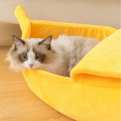Banana Cat Nest Fun Cute Winter Cozy Warm Durable Personality Creative Dog House Suitable for Chinchillas Squirrel Pet Nest